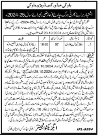 Irrigation Department Jobs 2024